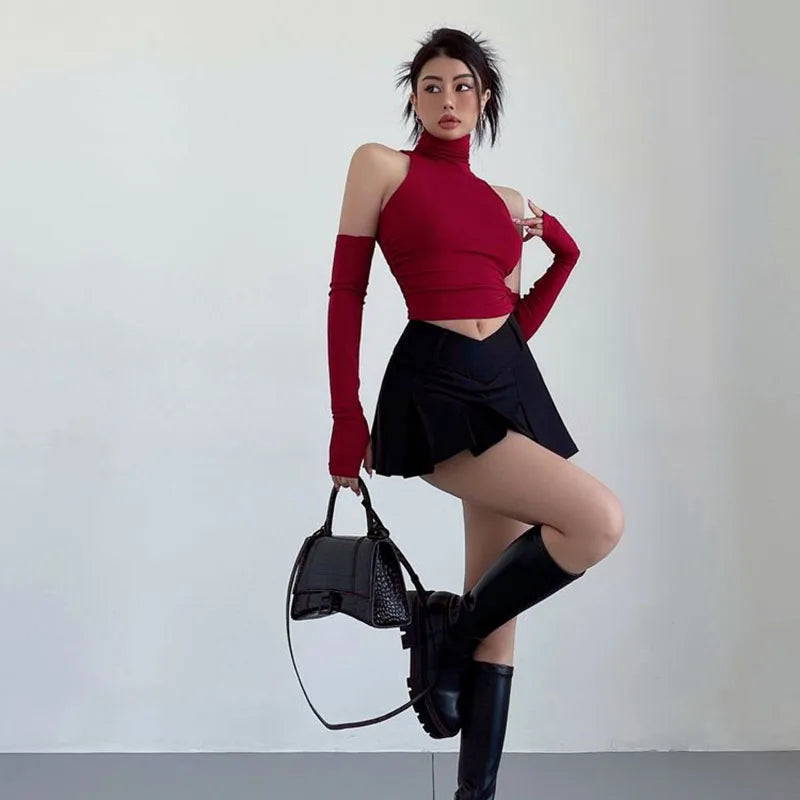 Harajuku Hottie Preppy Pulse High Waist A-Line Sexy Mini Skirt