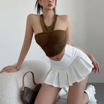 Harajuku Hottie Preppy Pulse High Waist A-Line Sexy Mini Skirt