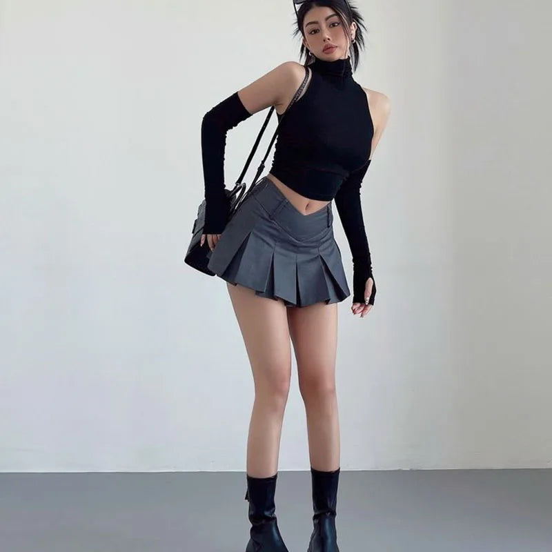 Harajuku Hottie Preppy Pulse High Waist A-Line Sexy Mini Skirt