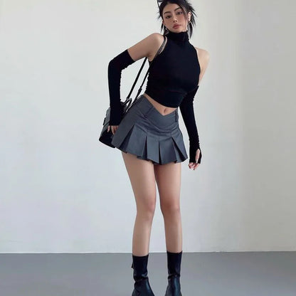 Harajuku Hottie Preppy Pulse High Waist A-Line Sexy Mini Skirt