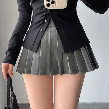 Ultra Mini Pleated Skirt with Built-In Shorts – High Waist Schoolgirl Aesthetic