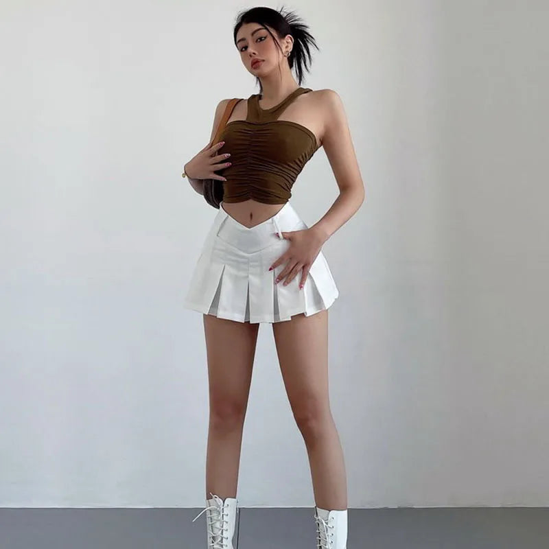 Harajuku Hottie Preppy Pulse High Waist A-Line Sexy Mini Skirt