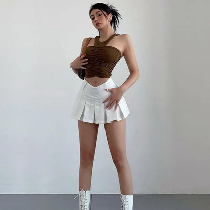 Harajuku Hottie Preppy Pulse High Waist A-Line Sexy Mini Skirt