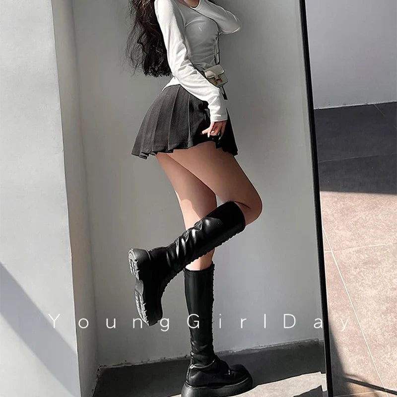 Ultra Mini Pleated Skirt with Built-In Shorts – High Waist Schoolgirl Aesthetic
