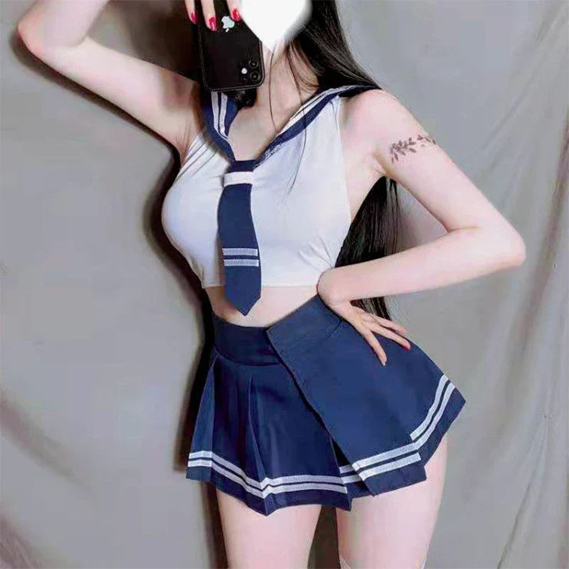 Open-Back Schoolgirl Cosplay Set