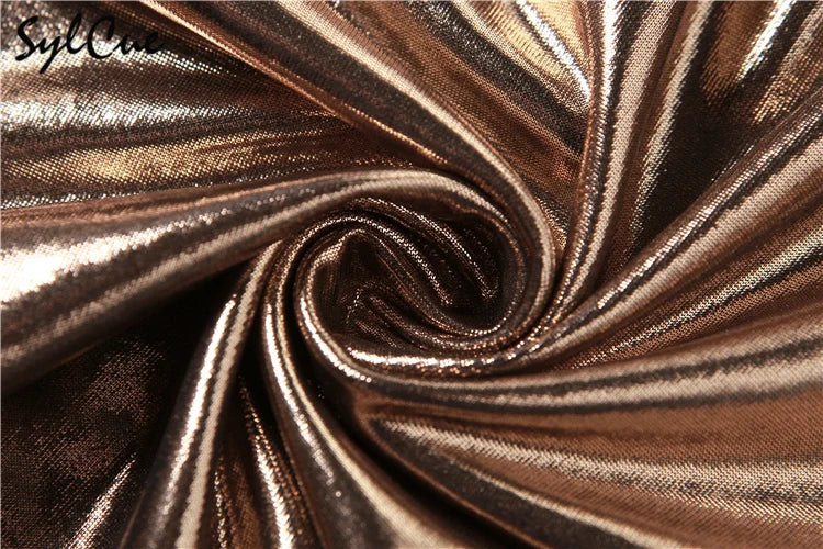 Golden Hour Metallic Bodycon Mini Dress