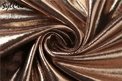 Golden Hour Metallic Bodycon Mini Dress