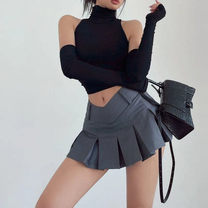 Harajuku Hottie Preppy Pulse High Waist A-Line Sexy Mini Skirt