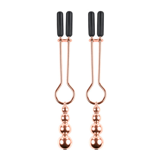 SELOPA - Beaded Nipple Clamps -Rose Gold