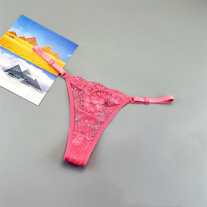 3PCS Lace Thong Set – Sheer, Strappy & Seductive