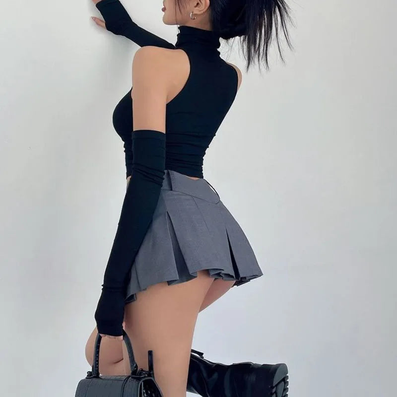 Harajuku Hottie Preppy Pulse High Waist A-Line Sexy Mini Skirt