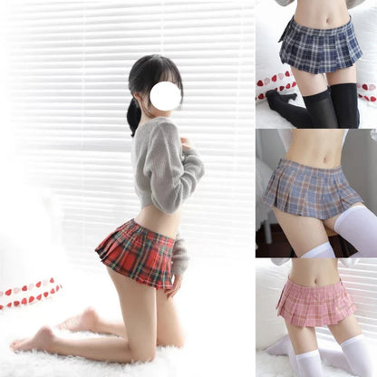 Ultrashort Plaid Schoolgirl Mini Skirt