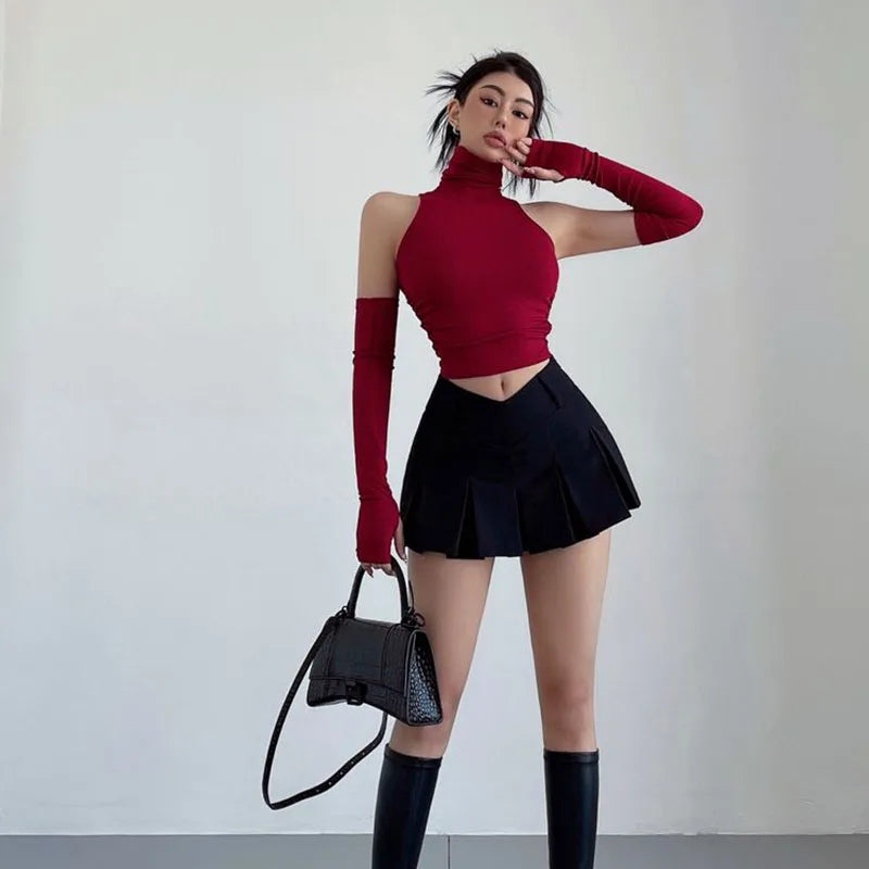 Harajuku Hottie Preppy Pulse High Waist A-Line Sexy Mini Skirt