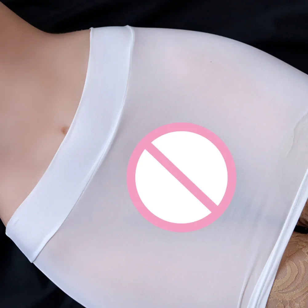 Sheer Silk Tube Mini Skirt