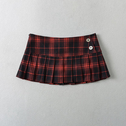 Vintage Plaid Mini Skirt – Preppy Y2K Style, Pleated & Flirty
