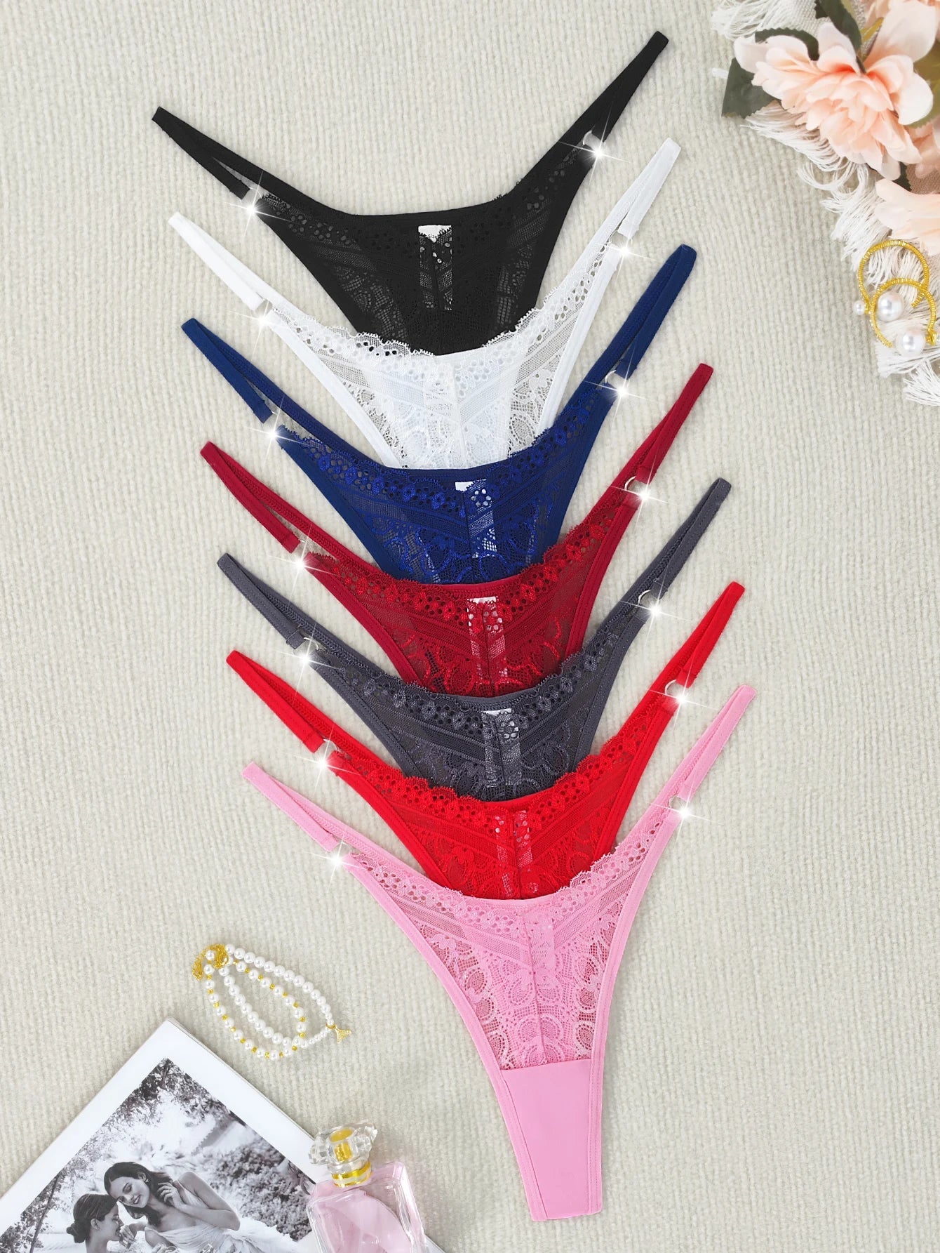 7-Piece Sexy Thong Set – Low-Rise G-Strings for Ultimate Comfort