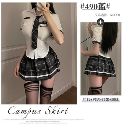 Plaid Schoolgirl Lingerie Set
