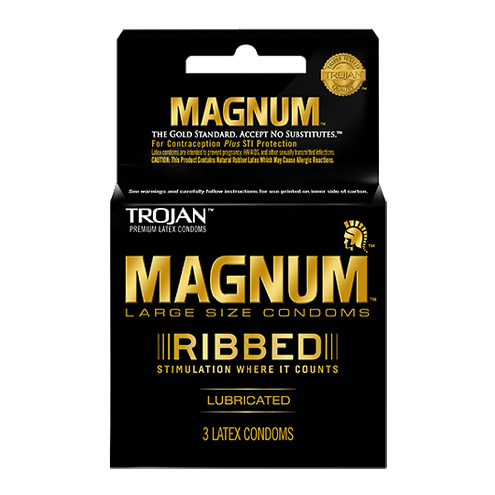 Trojan Magnum Lubricated Ribbed - 3 pk