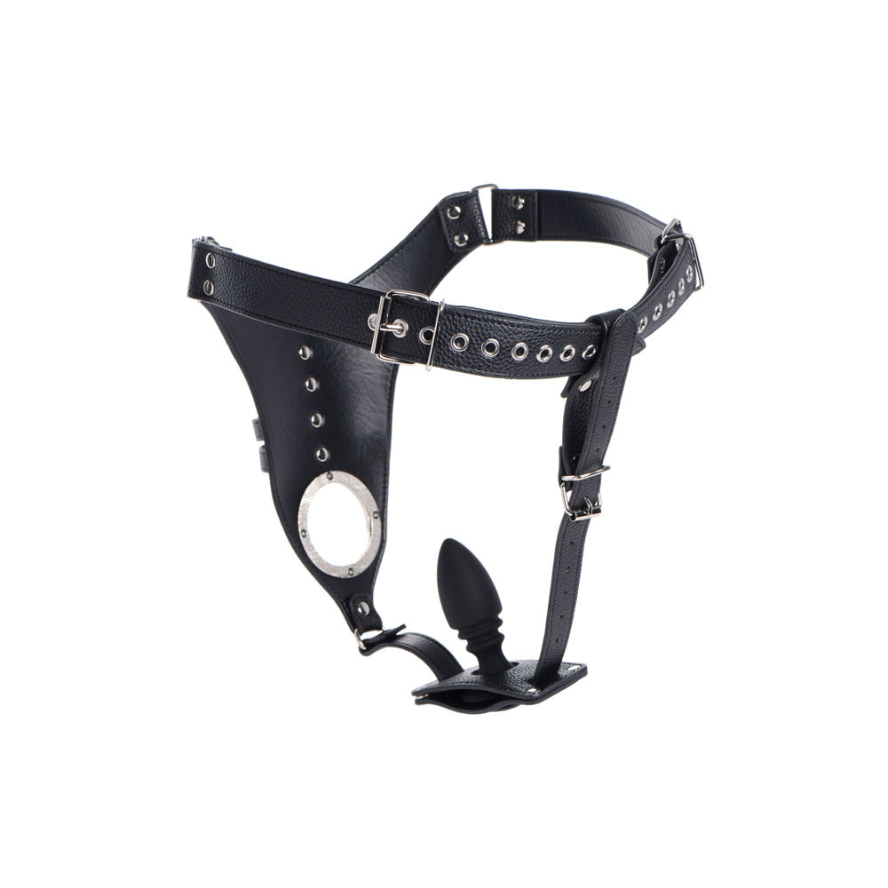 Male Chastity Harness Silicone Anal Plug