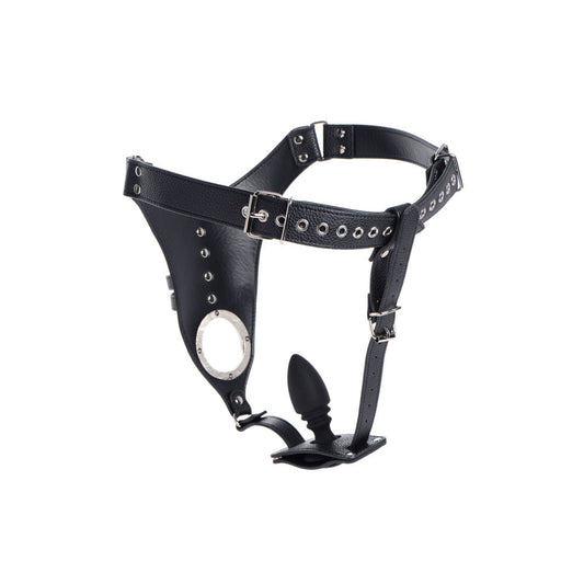 Male Chastity Harness Silicone Anal Plug