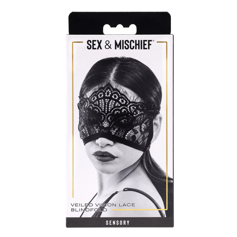 Veiled Vision Lace Blindfold - Black