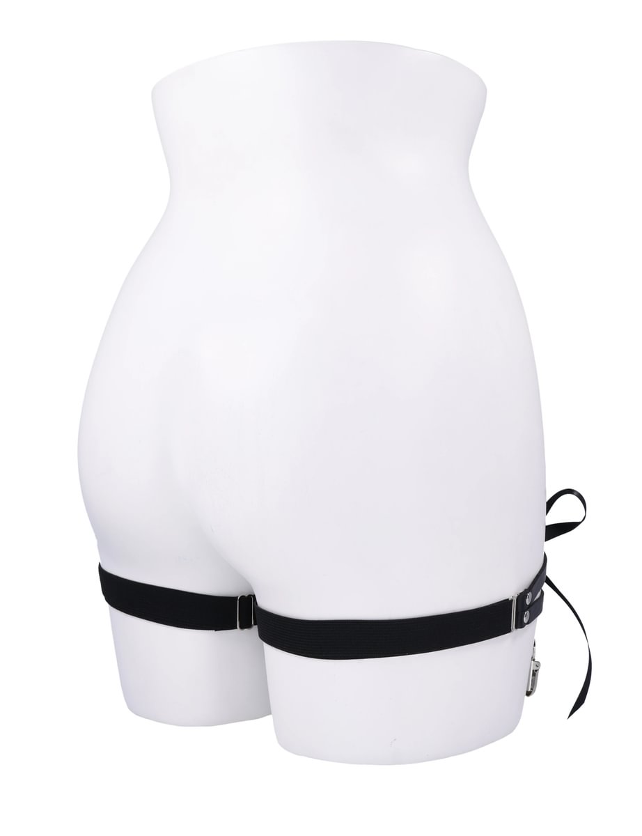 Laced Up Garters - Black