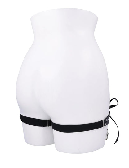 Laced Up Garters - Black