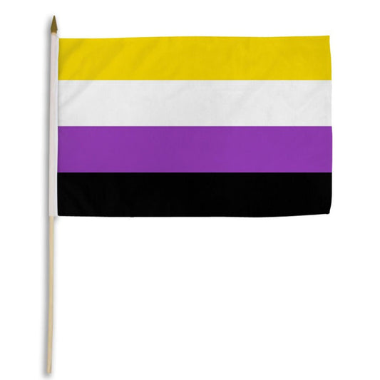 NON-BINARY 12" x 18" Stick Flag Flags Importer