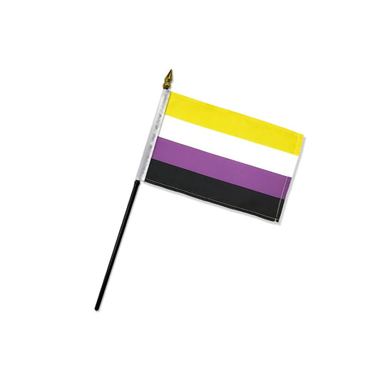 NonBinary 4" x 6" Stick Flag Flags Importer