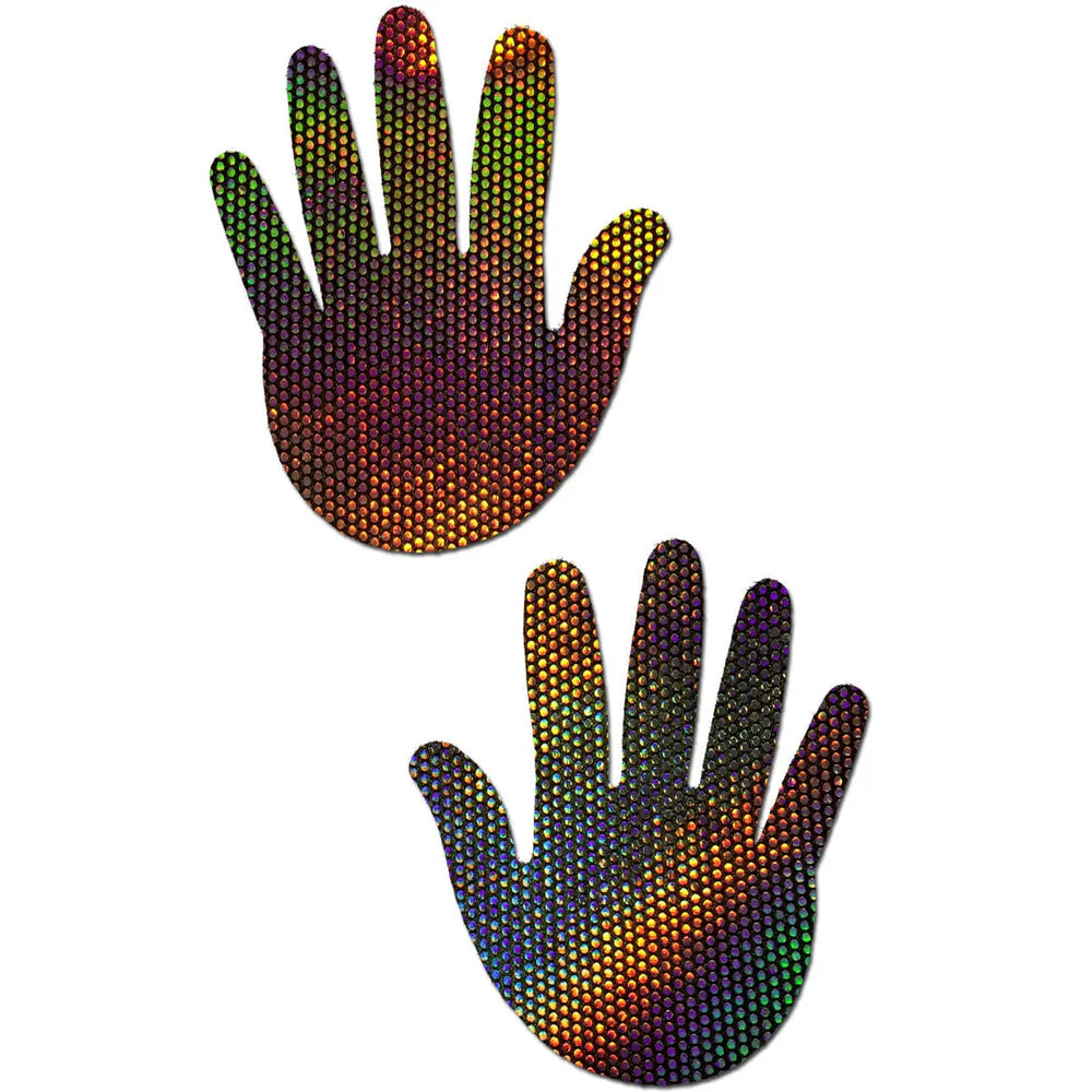 Holograph Midnight Rainbow Velvet Hand * Pastease Pasties