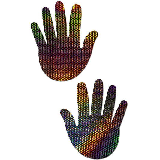 Holograph Midnight Rainbow Velvet Hand * Pastease Pasties