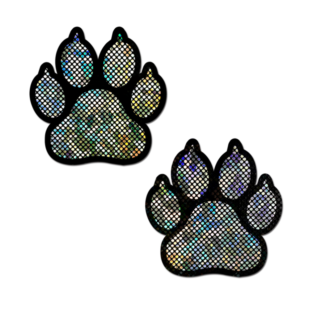 Paw Print Pasties - Disco Silver/Black Pastease Pasties