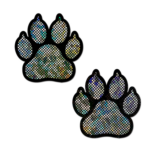 Paw Print Pasties - Disco Silver/Black Pastease Pasties