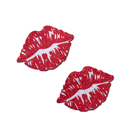 Kisses Sparkly Red Kissing Puckered Lips Pastease Pasties