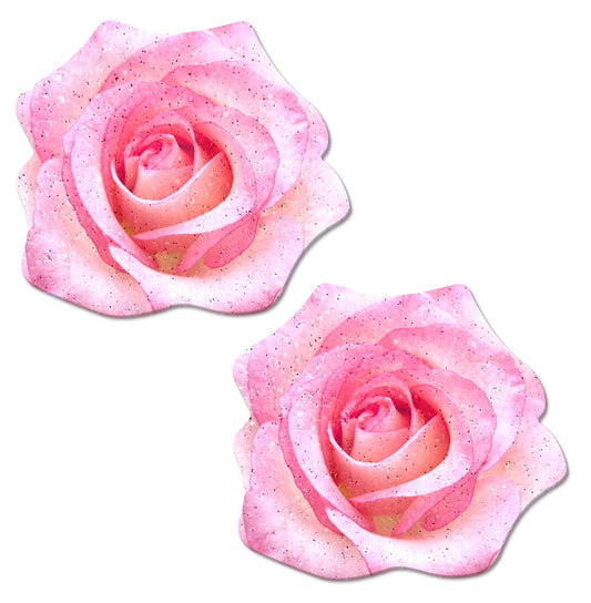 Glitter Velvet Blooming Rose - Pink Pastease Pasties