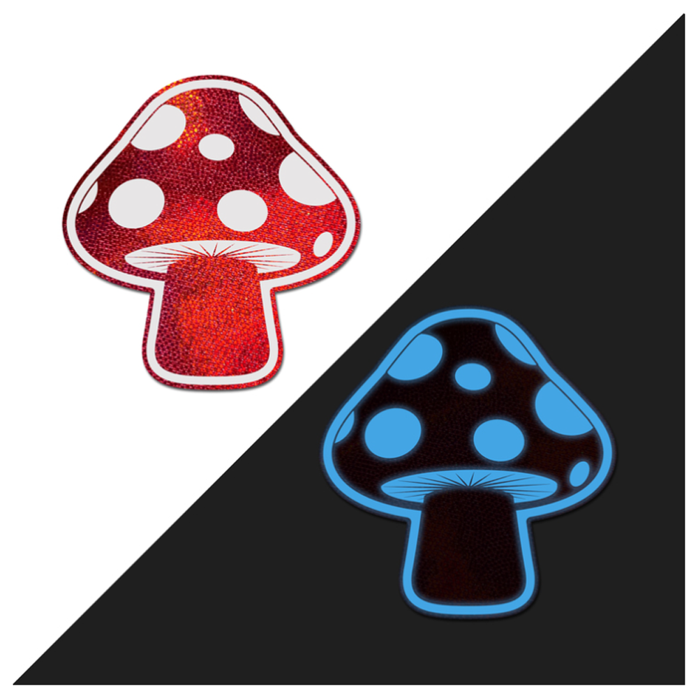 Glow-in-the-Dark Shroom Pasties - Red/Wh Pastease Pasties